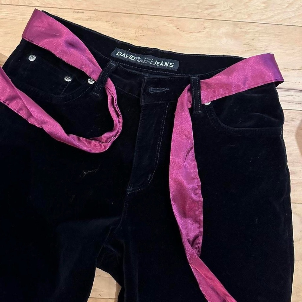 Women's Black Flare Jeans with Purple Accents